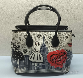 Borsa O&N donna a spalla grande fantasia moda