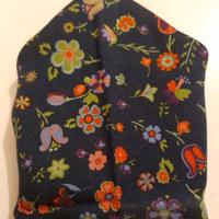 Fazzoletto da taschino vintage lana seta blu