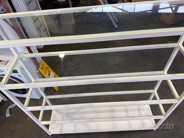 Credenza moderna in metallo e vetro