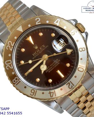 ROLEX GMT Master 16753 Brown Tiger Eye Nipple 1982