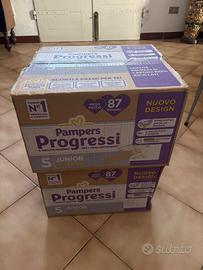 2 scatole Pannolini Pampers Progressi taglia 5