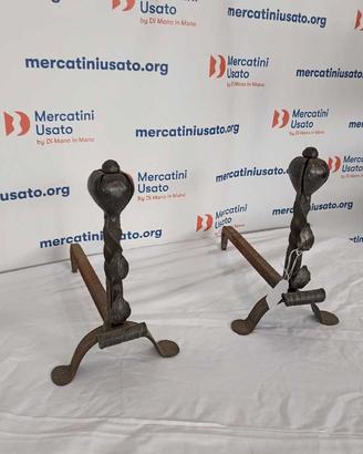 Coppia di Alari in ferro battuto