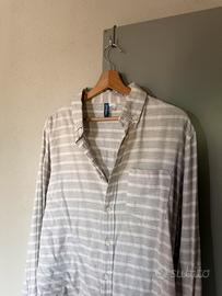 Camicia a righe H&M da uomo taglia M in cotone