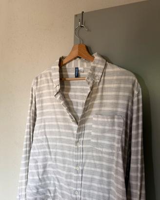 Camicia a righe H&M da uomo taglia M in cotone
