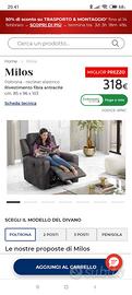 2 poltrone con recliner elettrico nuove