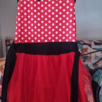 Carnevale vestito Minnie bambina 7-9 anni 