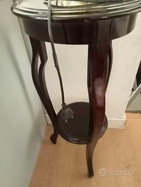 porta vaso in legno con lampada