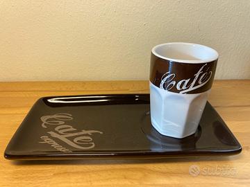 Set tazza e vassoio caffè design vintage