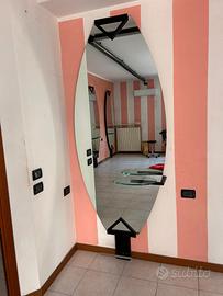 6 specchi ovali vintage con mensolina 230x90 