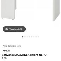 Scrivania MALM IKEA colore NERO