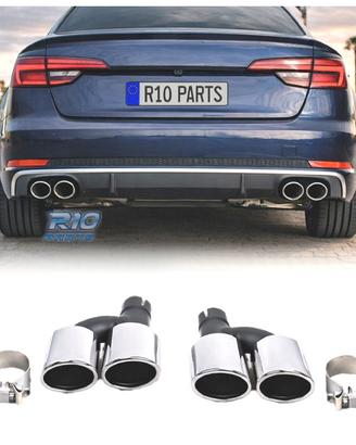 TERMINALI SCARICO AUDI A4 16-19 LOOK S4 CROMO