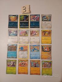 lotto carte pokémon 16 pezzi