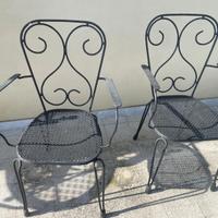 Sedie in ferro battuto da esterno anni 60