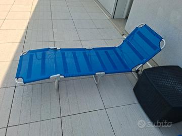 Coppia di sdraio reclinabili pieghevoli blu