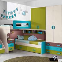 Cameretta completa con letto a soppalco e armadio