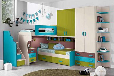 Cameretta completa con letto a soppalco e armadio