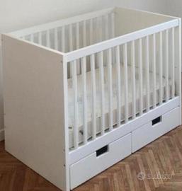 Lettino neonato  con 2 materassi,corredo completo