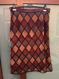 Gonna vintage Marina Rinaldi in pelle scamosciata