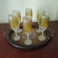 Set 6 calici vintage + vassoio