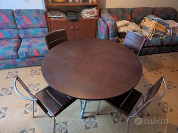 Tavolo design giro rotondo allungabile 4 sedie