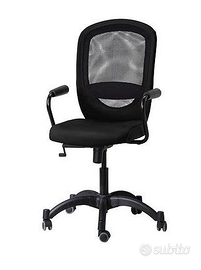 POLTRONA PC VILGOT IKEA NERA GIREVOLE CON RUOTE