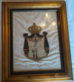 Quadro Cristo regale con filamenti in oro