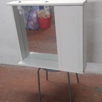 mobile bagno con specchio laccato bianco