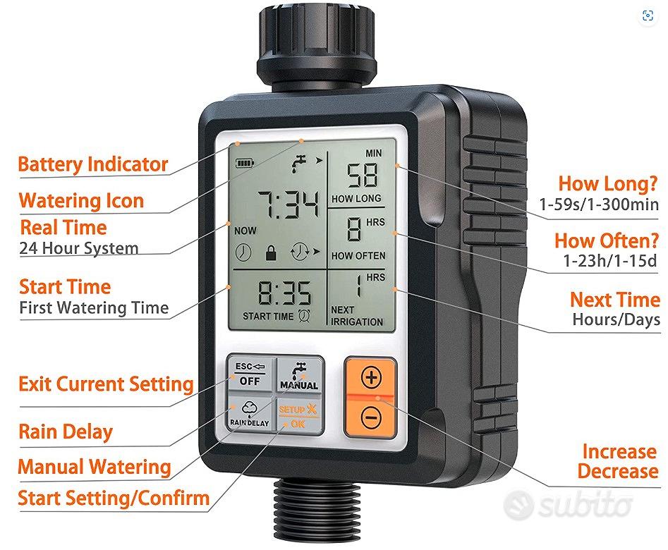 CROSOFMI Centralina Irrigazione Giardino Timer Irrigazione Automatico –