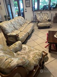 Divano e due poltrone vintage stile country chic