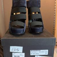 Scarpe con tacco blu e nero anna rita n