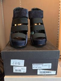 Scarpe con tacco blu e nero anna rita n