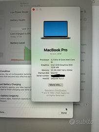 MacBook Pro 16” (2019) i9, 32GB 1Tb con AppleCare