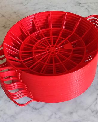 Set di sottopiatti rossi in plastica con manici pe