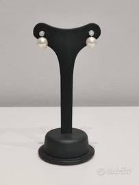 Orecchini oro bianco e giallo con perle e diamanti