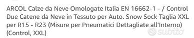Calze neve per auto misura XXL ARCOL