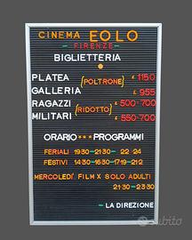 listino prezzi Cinema Anni 70/80 Vintage
