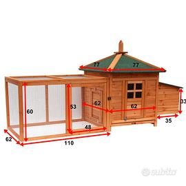 Pollaio in legno da giardino per galline ovaiole