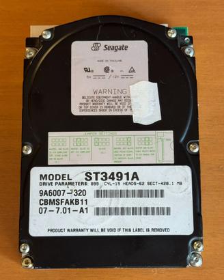 Hard Disk Vintage Seagate ST3491A 428MB IDE PATA