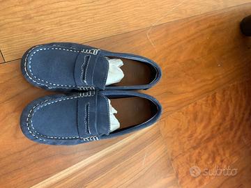 Mocassini blu in pelle misura 35