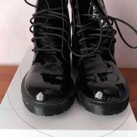 Stivali neri velluto e vernice ragazza/donna 38