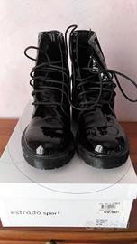 Stivali neri velluto e vernice ragazza/donna 38