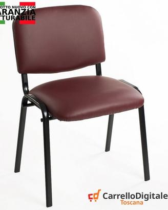 Sedie attesa sedie studio in ecopelle bordeaux