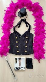 Set corsetto nero con bottoni + accessori