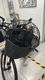 Cestino anteriore bicicletta per cani