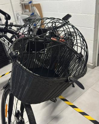 Cestino anteriore bicicletta per cani