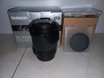Obiettivo Tamron EF-S 18 200 stab + filtri UV