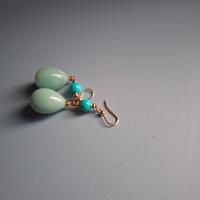 orecchini pendenti in amazzonite blu, turchesi  mo