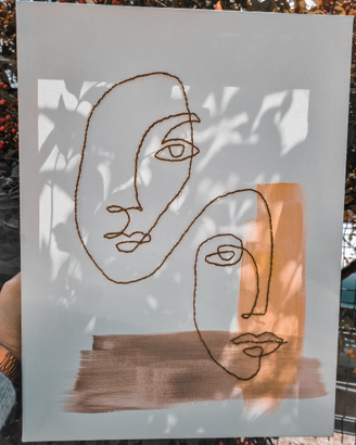 Canvas/tela con ricamo