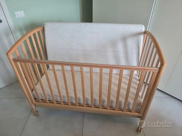 Lettino Pali Ciak in legno di faggio con materasso