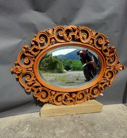 Specchio anni 60 legno intagliato